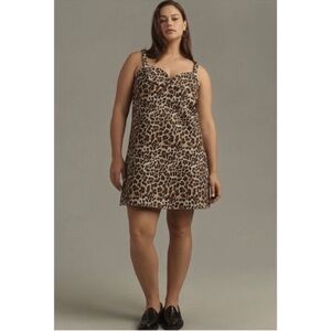Anthropology dhruv kapoor Leopard Print Mini Dress nwt